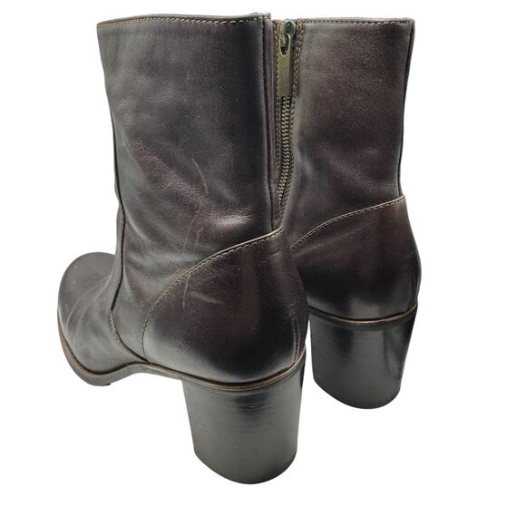Y2K‎ Liz Claiborne Brown Chunky 90s Leather Boots Size 8 - Picture 4 of 7